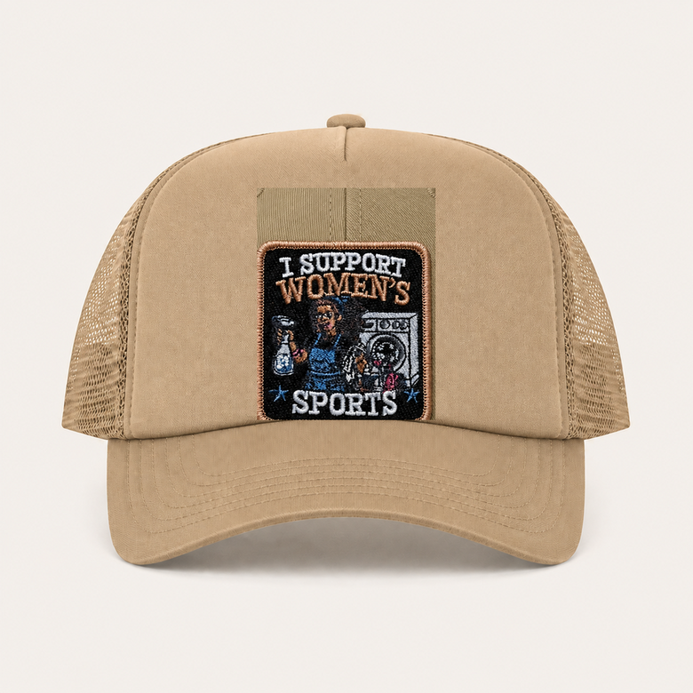 I Support Women’s Sports khaki trucker hat